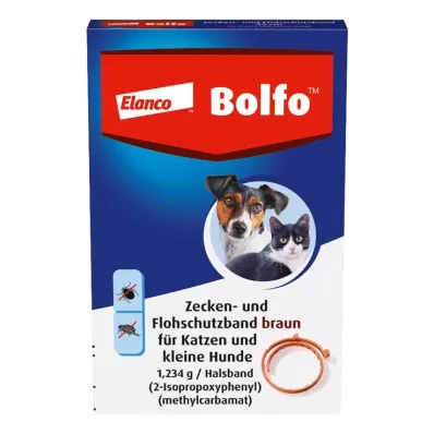 BOLFO Zaščitni trak proti bolham rjave barve za majhne pse/mačke, 1 kos