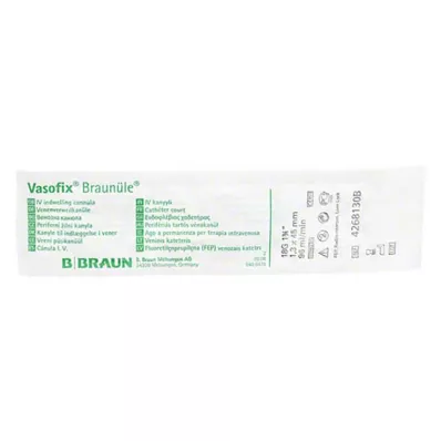 VASOFIX Rjava igla 18 G 45 mm zelena, 1 kos VASOFIX Rjava igla 18 G 45 mm zelena, 1 kos