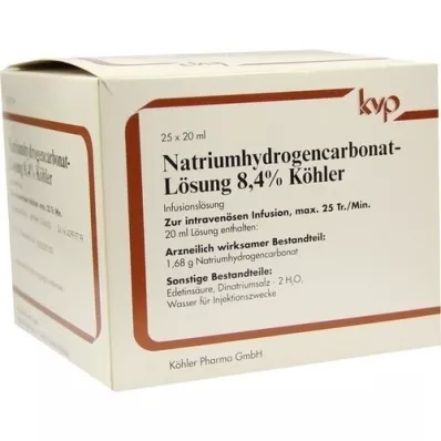 NATRIUMHYDROGENCARBONAT-Köhlerjeva 8,4-odstotna raztopina, 25X20 ml