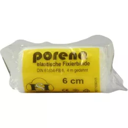 PORENA Elastični povoj iz gaze 6 cm bele barve s celuloidom, 1 kos