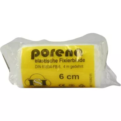 PORENA Elastični povoj iz gaze 6 cm bele barve s celuloidom, 1 kos PORENA Elastični povoj iz gaze 6 cm bele barve s celuloidom, 1 kos