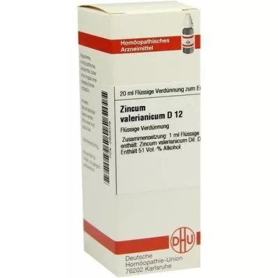 ZINCUM VALERIANICUM Raztopina D 12, 20 ml