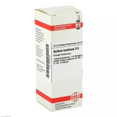 ACIDUM OXALICUM Raztopina D 6, 20 ml