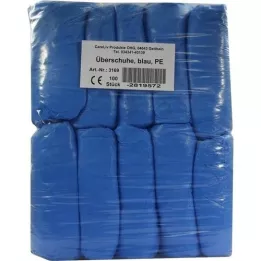 ÜBERSCHUHE Plastika za enkratno uporabo, modra, 100 kosov