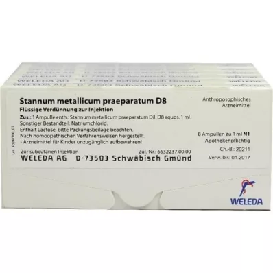 STANNUM METALLICUM praeparatum D 8 ampul, 48X1 ml