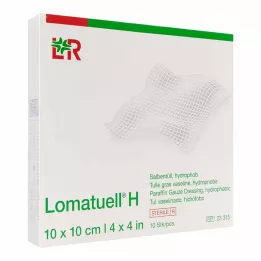 LOMATUELL H Mazilo tul 10x10 cm sterilno, 10 kosov