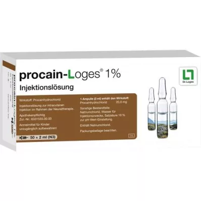 PROCAIN-Loges 1 % raztopina za injiciranje, ampule, 50X2 ml