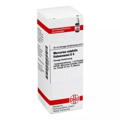 MERCURIUS SOLUBILIS Hahnemanni D 6 Raztopina, 20 ml