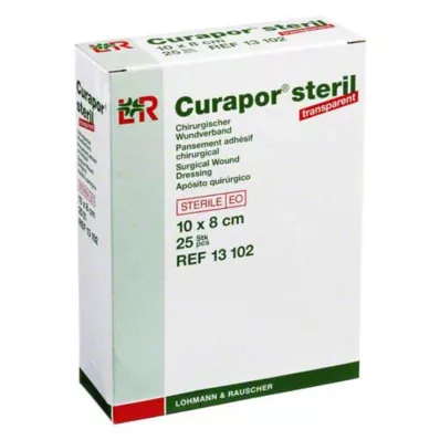 CURAPOR Obloga za rane sterilna prozorna 8x10 cm, 25 kosov