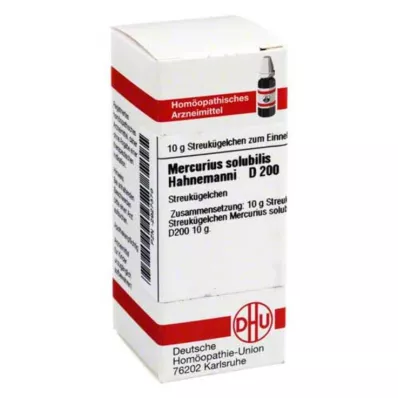 MERCURIUS SOLUBILIS Hahnemanni D 200 kroglic, 10 g