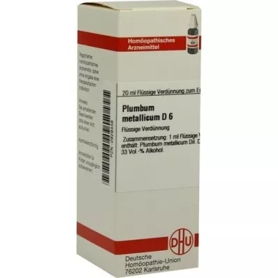 PLUMBUM METALLICUM Raztopina D 6, 20 ml