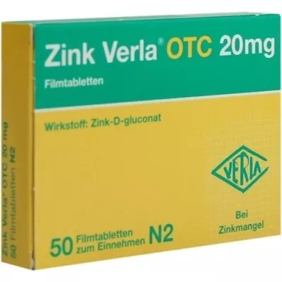 ZINK VERLA OTC 20 mg filmsko obložene tablete, 50 kosov