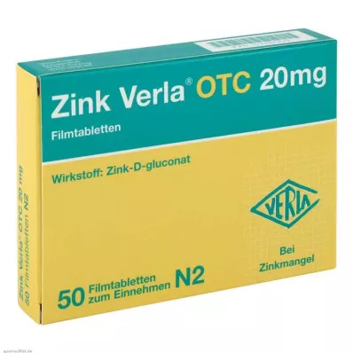 ZINK VERLA OTC 20 mg filmsko obložene tablete, 50 kosov ZINK VERLA OTC 20 mg filmsko obložene tablete, 50 kosov