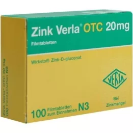 ZINK VERLA OTC 20 mg filmsko obložene tablete, 100 kosov