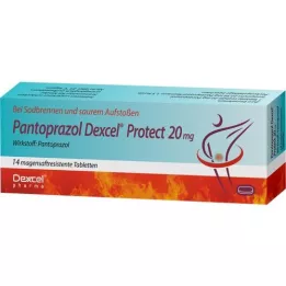 PANTOPRAZOL Dexcel Protect 20 mg enterijsko obložene tablete, 14 kosov