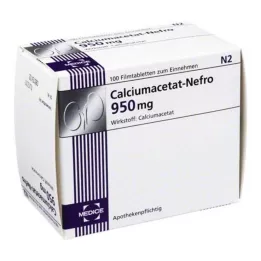 CALCIUMACETAT NEFRO 950 mg filmsko obložene tablete, 100 kosov
