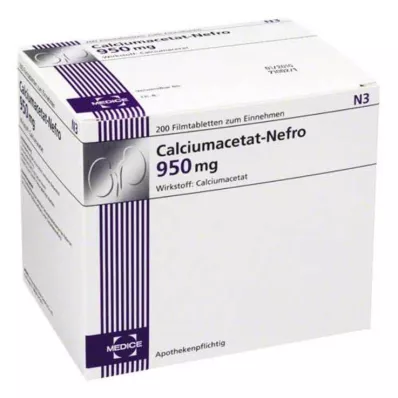 CALCIUMACETAT NEFRO 950 mg filmsko obložene tablete, 200 kosov