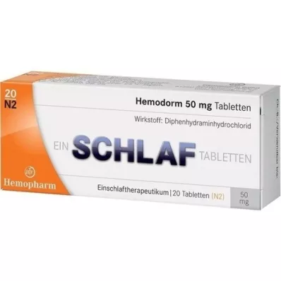 HEMODORM 50 mg tablete za spanje, 20 kosov