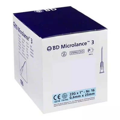 BD MICROLANCE Kanile 23 G 1 0,6x25 mm, 100 kosov BD MICROLANCE Kanile 23 G 1 0,6x25 mm, 100 kosov