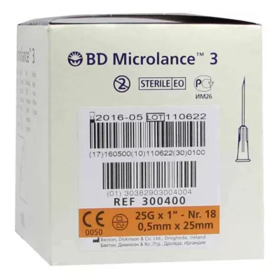 BD MICROLANCE Kanile 25 G 1 0,5x25 mm, 100 kosov BD MICROLANCE Kanile 25 G 1 0,5x25 mm, 100 kosov