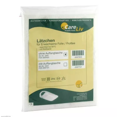 LÄTZCHEN Erw.Folie/Frottee bela z velcro trakom, 1 kos