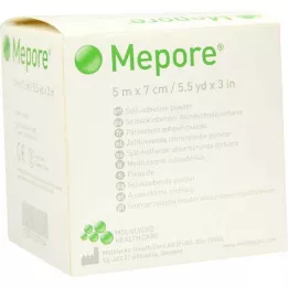 MEPORE Obloga za rane, nesterilna, 7 cmx5 m, 1 kos
