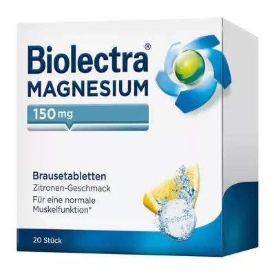 BIOLECTRA Magnezij 150 mg limonine šumeče tablete, 20 kosov