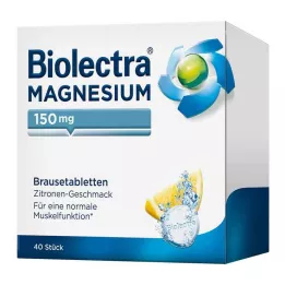 BIOLECTRA Magnezij 150 mg limonine šumeče tablete, 40 kosov