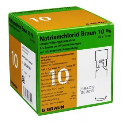 Natrijev klorid 10 % Braun Mpc raztopina za infundiranje koncentrat, 20x10 ml