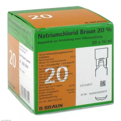 NATRIUMCHLORID 20% MPC Elektrolitski koncentrat, 20X10 ml