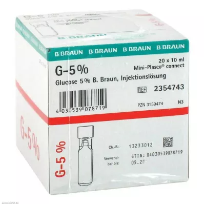Glukoza 5% Braun Mini Plasco connect raztopina za injiciranje, 20X10 ml Glukoza 5% Braun Mini Plasco connect raztopina za injiciranje, 20X10 ml