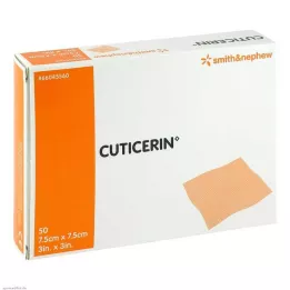 CUTICERIN 7,5x7,5 cm velika gaza z mastnim premazom, 50 kosov