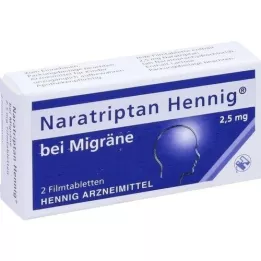 NARATRIPTAN Hennig za migreno 2,5 mg filmsko obložene tablete, 2 kosa