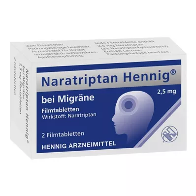 NARATRIPTAN Hennig za migreno 2,5 mg filmsko obložene tablete, 2 kosa NARATRIPTAN Hennig za migreno 2,5 mg filmsko obložene tablete, 2 kosa