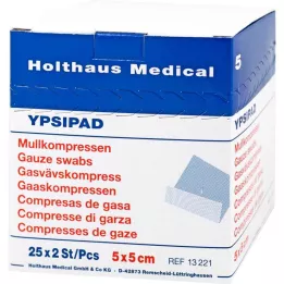 MULLKOMPRESSEN Ypsipad 5x5 cm sterilen 8-kratni, 25X2 kosov