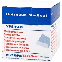 MULLKOMPRESSEN Ypsipad 7,5x7,5 cm, sterilen, 8 pregibov, 25X2 kosov