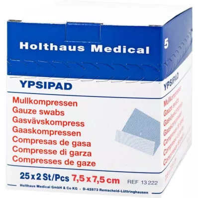 MULLKOMPRESSEN Ypsipad 7,5x7,5 cm, sterilen, 8 pregibov, 25X2 kosov