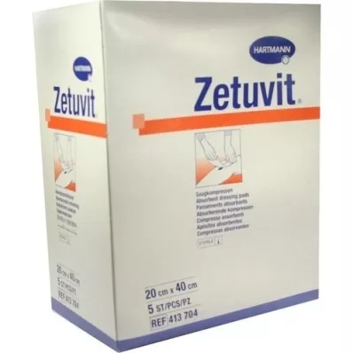 ZETUVIT Sesalne komprese sterilne 20x40 cm, 5 kosov