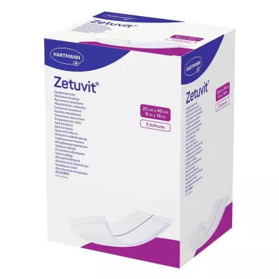 ZETUVIT Sesalne komprese sterilne 20x40 cm, 5 kosov ZETUVIT Sesalne komprese sterilne 20x40 cm, 5 kosov