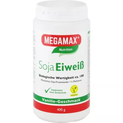 MEGAMAX Sojine beljakovine vanilija v prahu, 400 g