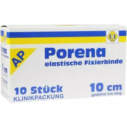 PORENA Elastični povoj iz gaze 10 cm bele barve, brez celofana, 10 kosov