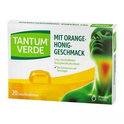 TANTUM VERDE 3 mg pastilke z okusom pomaranče in medu, 20 kosov