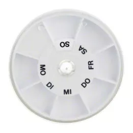 TABLETTENSPENDER Icron 7-predalčni prozorni pokrov okrogle oblike, 1 kos