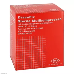 DRACOFIX PEEL Kompresi 7,5x7,5 cm, sterilni, 8-kratni, 25X2 kosov