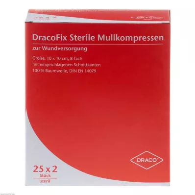 DRACOFIX PEEL Obkladki 10x10 cm, sterilni, 8-kratni, 25X2 kosov DRACOFIX PEEL Obkladki 10x10 cm, sterilni, 8-kratni, 25X2 kosov