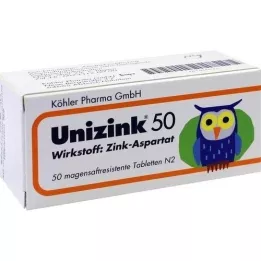 UNIZINK 50 enteričnih obloženih tablet, 50 kosov