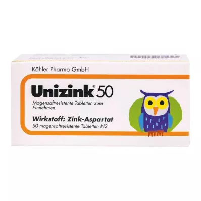 UNIZINK 50 enteričnih obloženih tablet, 50 kosov UNIZINK 50 enteričnih obloženih tablet, 50 kosov