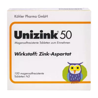 UNIZINK 50 enterično obloženih tablet, 100 kosov UNIZINK 50 enterično obloženih tablet, 100 kosov