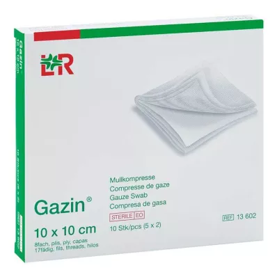 GAZIN Gaza 10x10 cm, sterilna, 8-kratna, 5X2 kosov