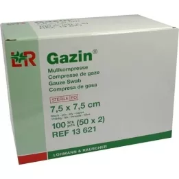 GAZIN Komp. gaza 7,5x7,5 cm, sterilna, 8-kratna, 50X2 kosov